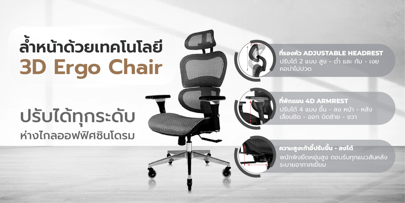 ล้ำหน้าด้วยเทคโนโลยี 3D Ergo Chair
